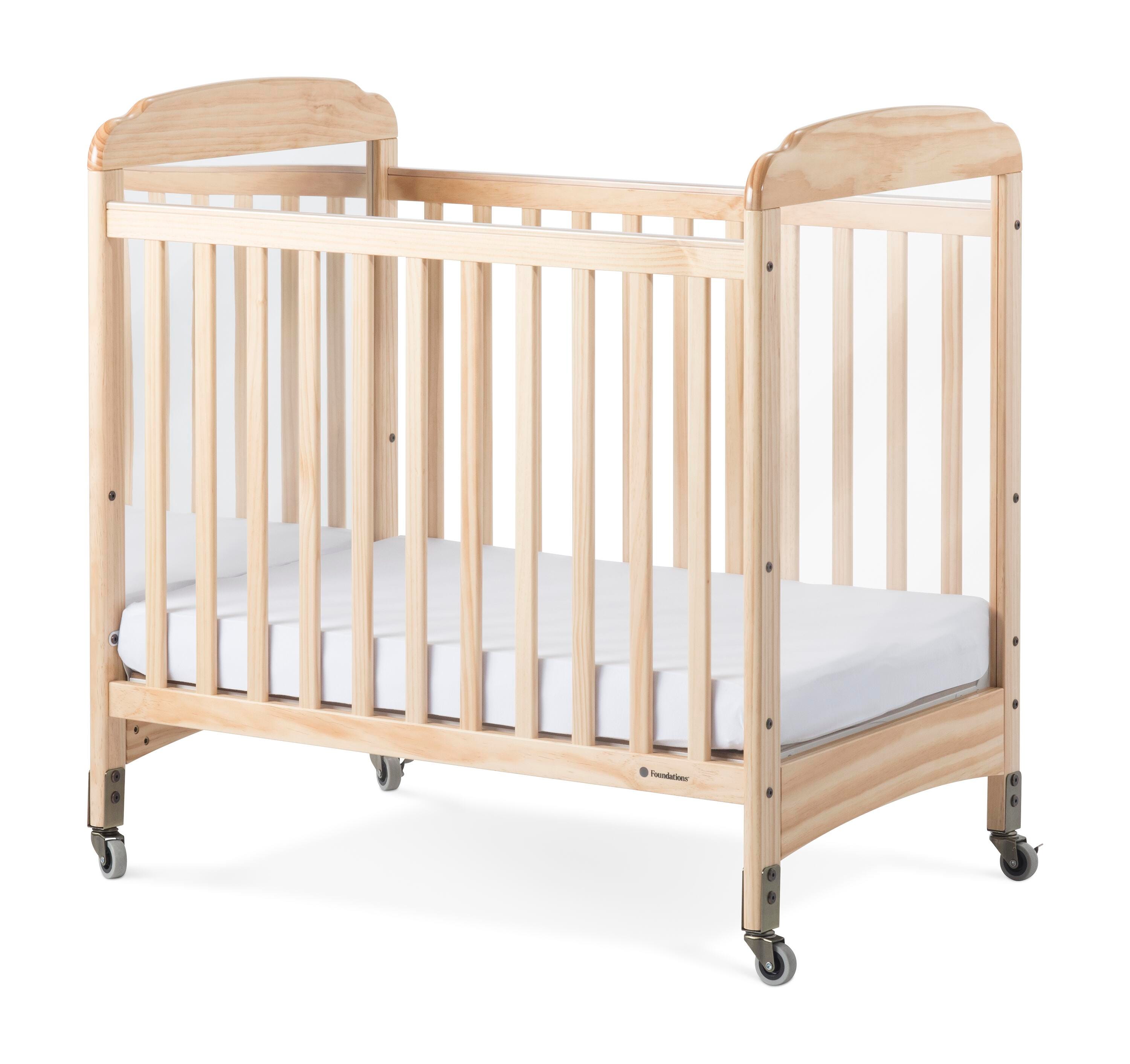 Foundations Serenity Fixed Side Mirrored Headboard Crib, 39-1/4 x 26-1/4 x 40 Inches, Natural 1595264